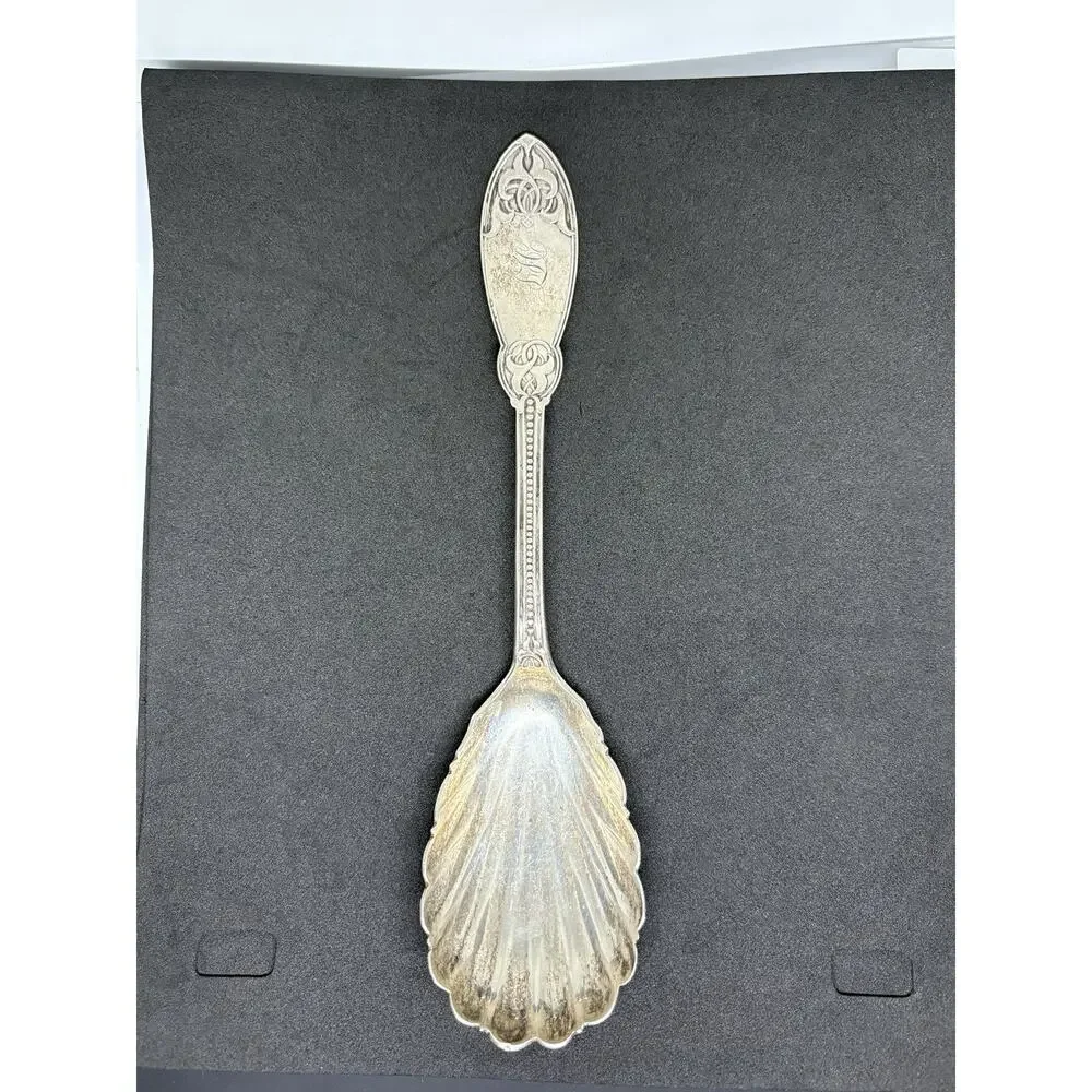 Tiffany & Co Henry Hebbard Antique Coin Silver Oriental Pattern Serving Spoon